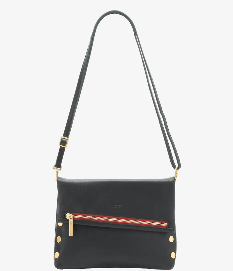 Hammitt Fold-Over VIP Leather Medium Gold Hardware Crossbody Bag