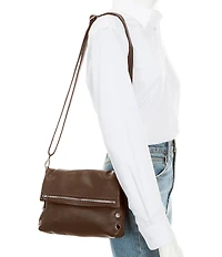 Hammitt VIP Foldover Medium Silver Stud Crossbody Bag