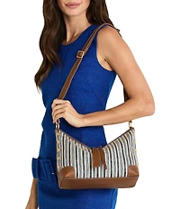 Hammitt Grace Cabana Blue Stripe Shoulder Bag