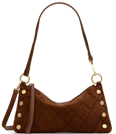 Hammitt Kyle Chocolate Suede/Aged Gold Shoulder Bag