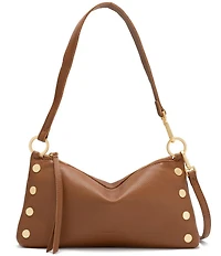 Hammitt Kyle Leather Brushed Gold Red Zip Shoulder Bag