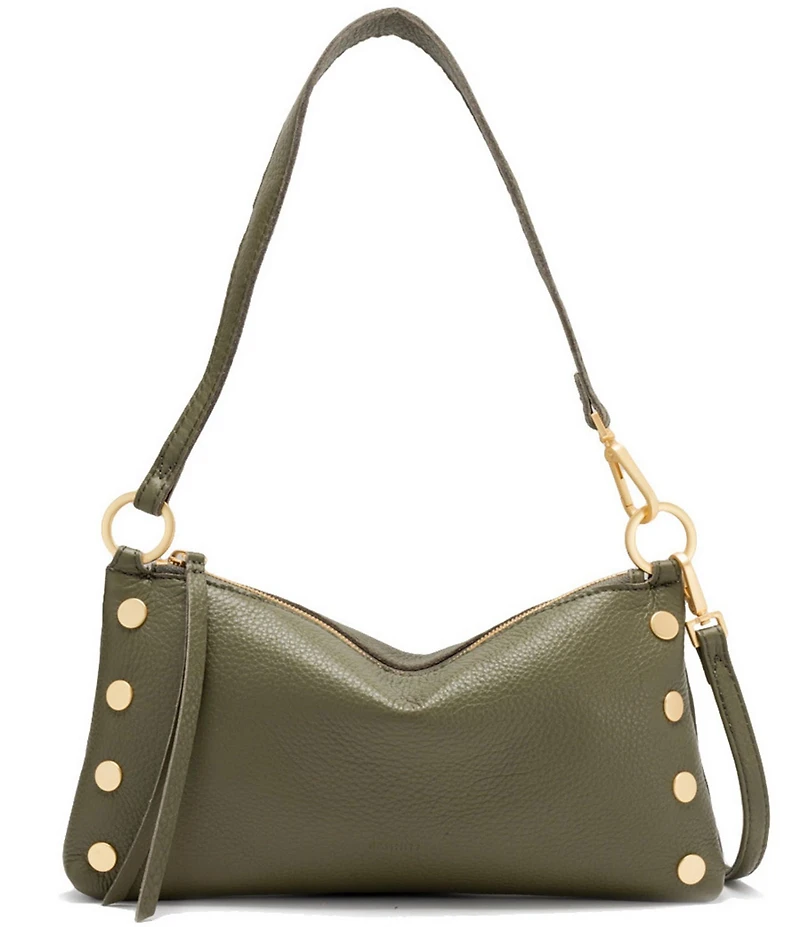 Hammitt Kyle Leather Brushed Gold Red Zip Shoulder Bag