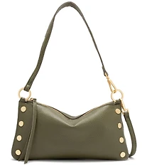 Hammitt Kyle Leather Brushed Gold Red Zip Shoulder Bag