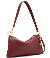 Hammitt Kyle Leather Brushed Gold Red Zip Shoulder Bag
