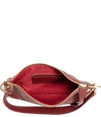 Hammitt Kyle Leather Brushed Gold Red Zip Shoulder Bag