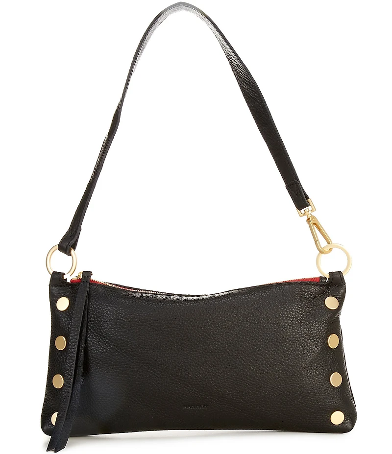 Hammitt Kyle Leather Brushed Gold Red Zip Shoulder Bag