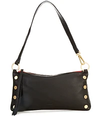Hammitt Kyle Leather Brushed Gold Red Zip Shoulder Bag