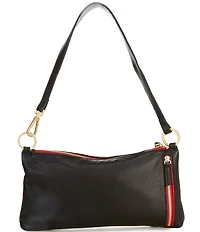 Hammitt Kyle Leather Brushed Gold Red Zip Shoulder Bag