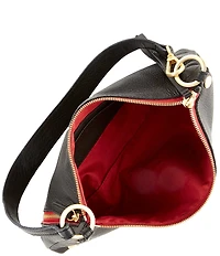 Hammitt Kyle Leather Brushed Gold Red Zip Shoulder Bag