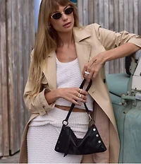 Hammitt Kyle Leather Gunmetal Hardware Convertible Wristlet Shoulder Bag