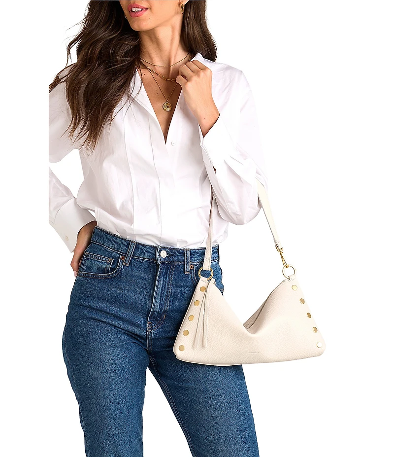 Hammitt Kyle Medium Gold Stud Slouch Shoulder Bag