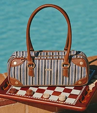 Hammitt Meredith Small Cabana Blue Stripe Bowling Shoulder Bag