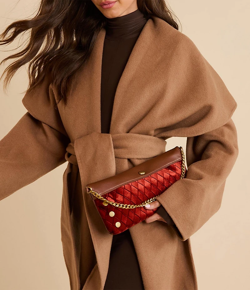 Hammitt Monarch Velvet Aged Gold Invitation Clutch