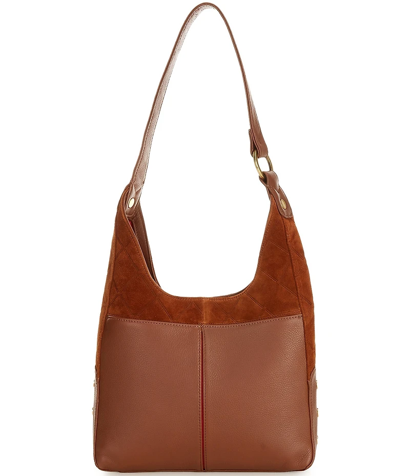 Hammitt Tim Medium Chocolate Diamond Suede Shoulder Bag