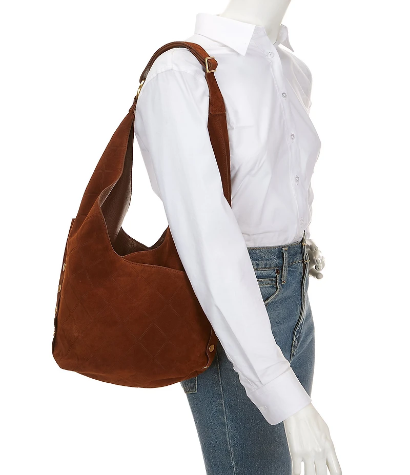 Hammitt Tom Diamond Suede Hobo Shoulder Bag