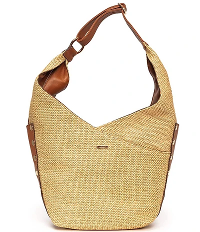Hammitt Tom Raffia Brushed Gold Hobo Shoulder Bag