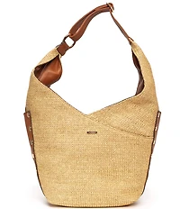 Hammitt Tom Raffia Brushed Gold Hobo Shoulder Bag