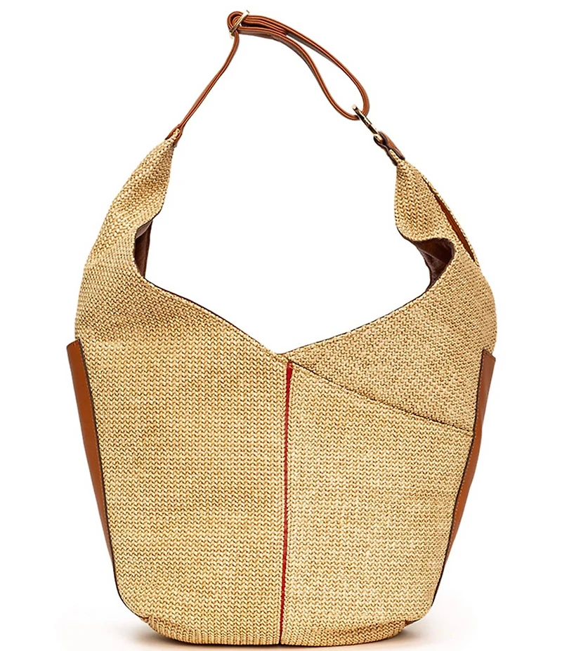 Hammitt Tom Raffia Brushed Gold Hobo Shoulder Bag