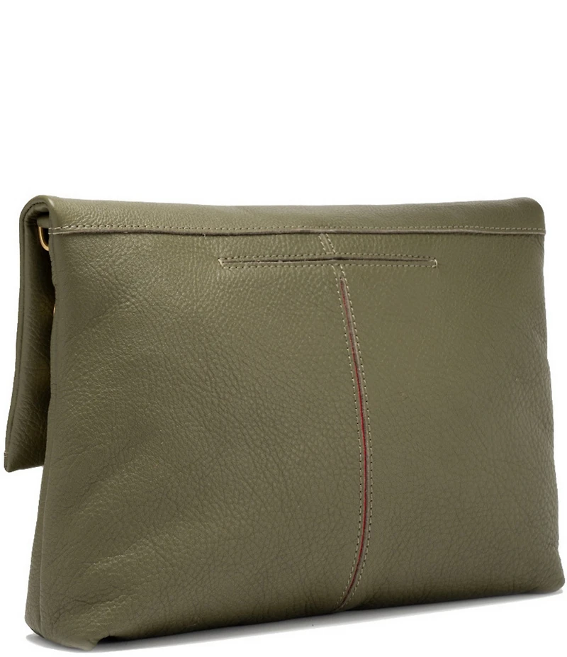 Hammitt VIP Large Fold-Over Leather Gold Studded Crossbody Bag