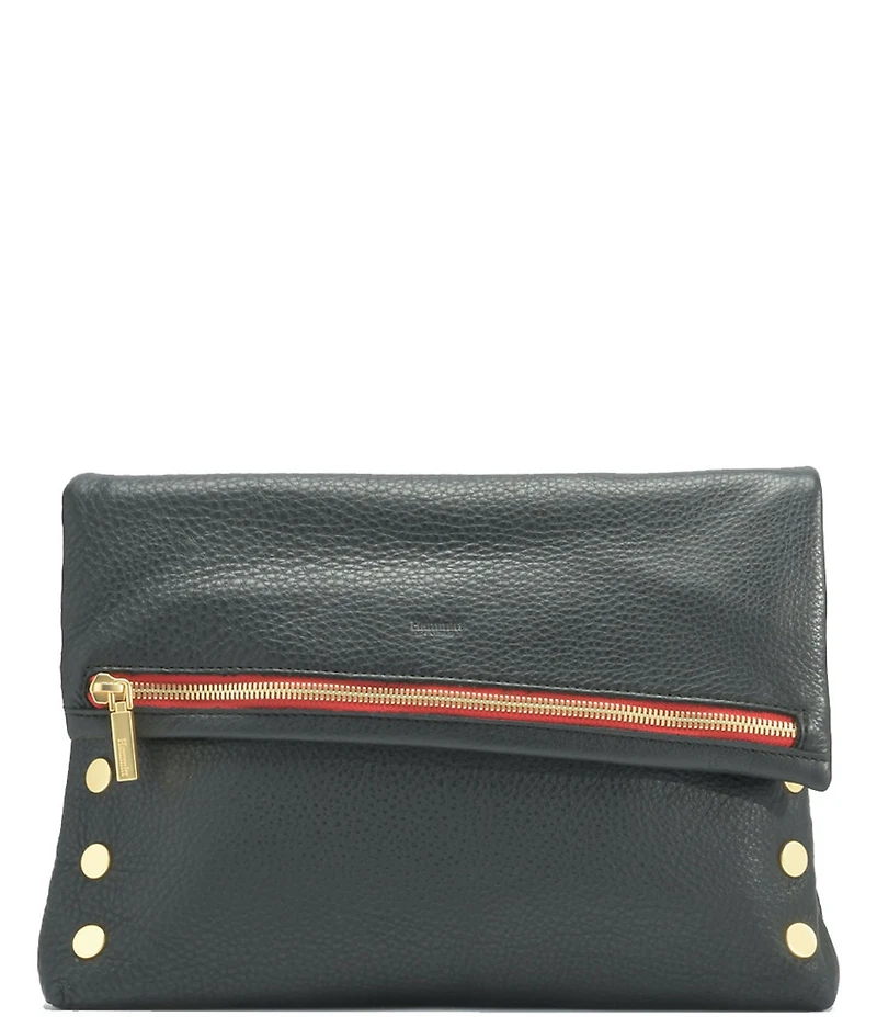 Hammitt VIP Fold-Over Leather Red Zipper Large Crossbody Bag