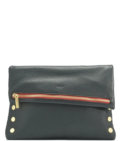 Hammitt VIP Fold-Over Leather Red Zipper Large Crossbody Bag