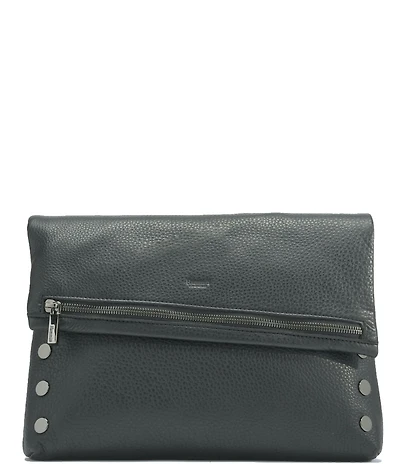 Hammitt VIP Fold Over Large Studded Leather Zip Flap Crossbody Bag