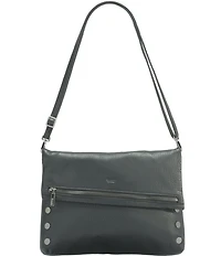 Hammitt VIP Fold Over Large Studded Leather Zip Flap Crossbody Bag