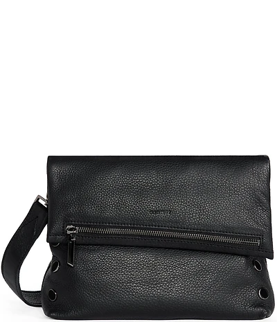 Hammitt VIP Medium Fold-Over Gunmetal Studded Crossbody Bag