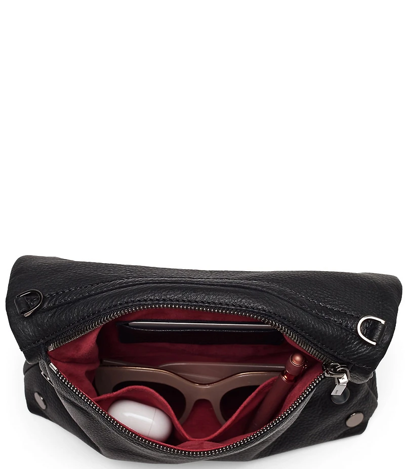 Hammitt VIP Medium Fold-Over Gunmetal Studded Crossbody Bag