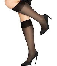 Hanes Plus Size Silk Reflections Reinforced-Toe Wide Comfort Band Knee Highs 2-Pack