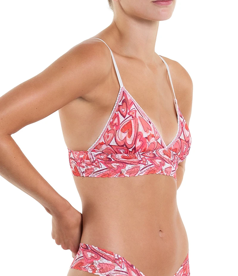 Hanky Panky Heart Printed Signature Lace Padded Bralette