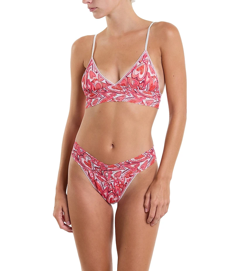 Hanky Panky Heart Printed Signature Lace Padded Bralette
