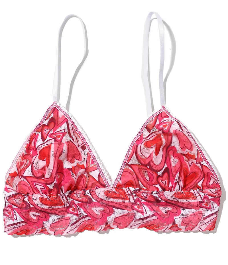 Hanky Panky Heart Printed Signature Lace Padded Bralette