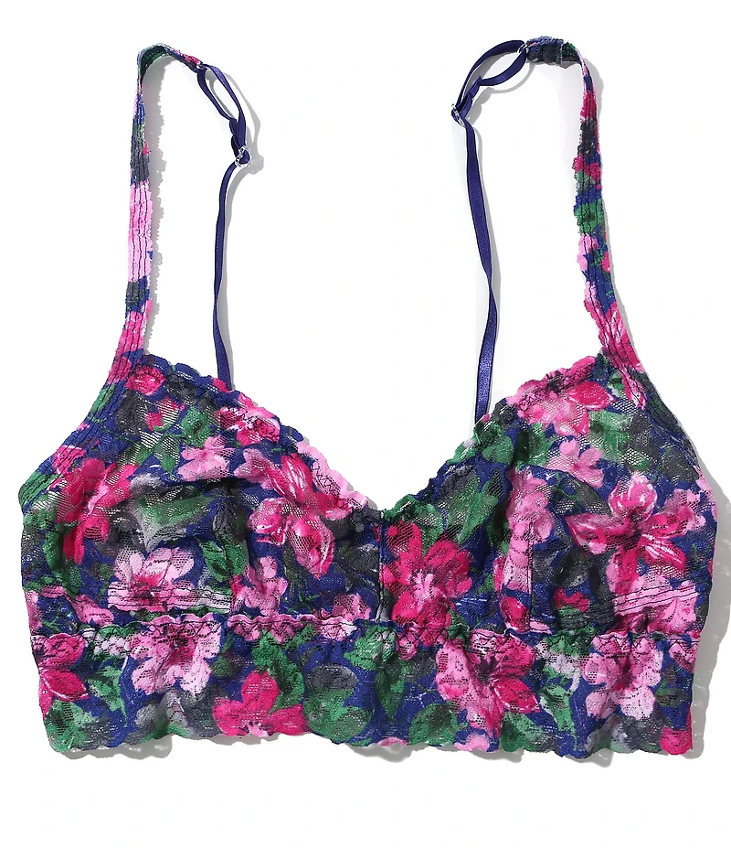 Hanky Panky Floral Printed V-Neck Retro Lace Bralette