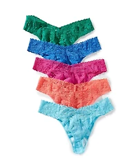 Hanky Panky Solid Signature Lace® Original Rise Thong 5-Pack