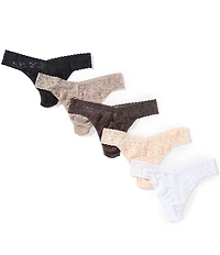 Hanky Panky Solid Signature Lace® Original Rise Thong 5-Pack