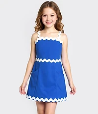 Hannah Banana Big Girls Sleeveless Ricrac-Trimmed Dress