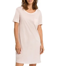 Hanro Deluxe Short Sleeve Round Neck Cotton Nightgown
