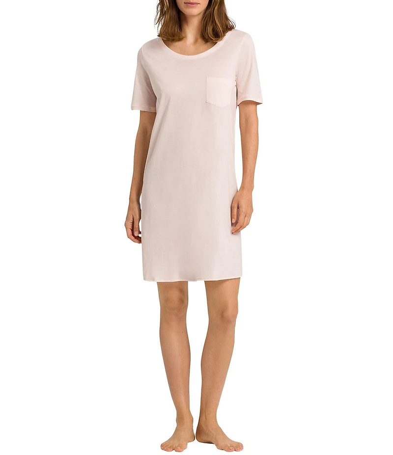 Hanro Deluxe Short Sleeve Round Neck Cotton Nightgown