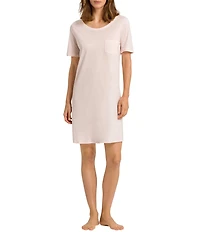 Hanro Deluxe Short Sleeve Round Neck Cotton Nightgown