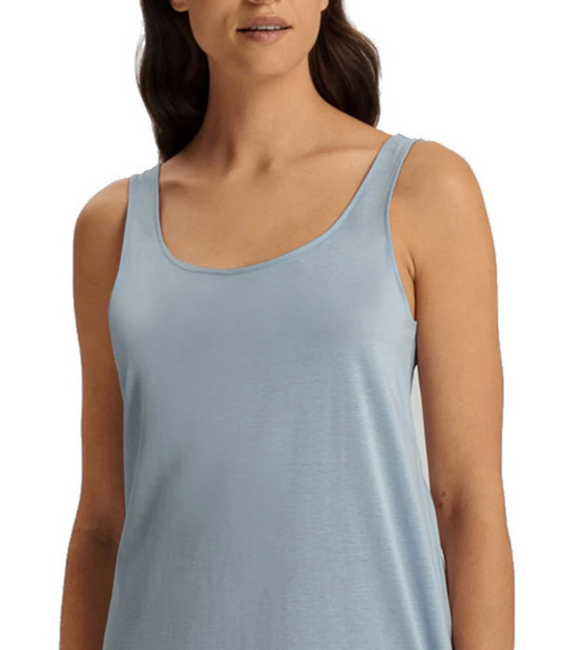 Hanro Laura Round Neck Sleeveless Long Tank Nightgown