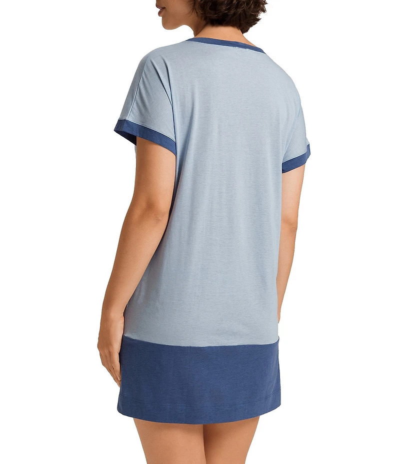 Hanro Laura Short Sleeve V-Neck Knit Nightshirt
