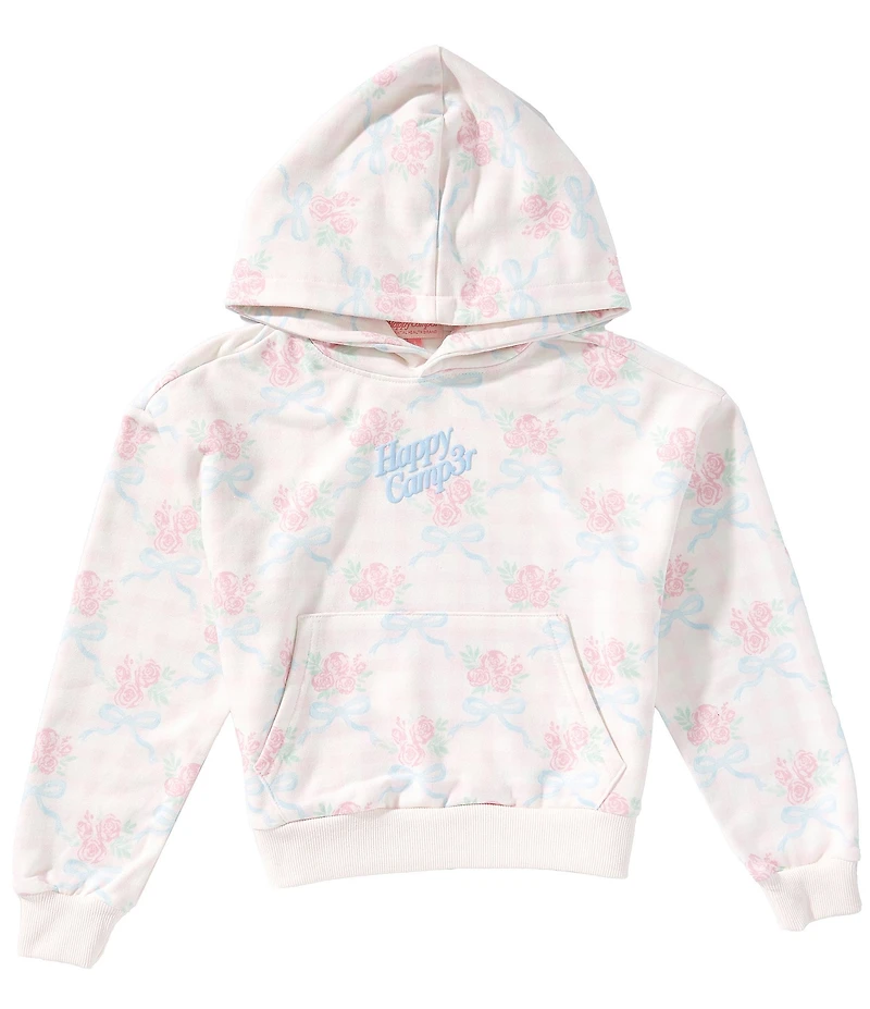Happy Camp3r Big Girls Laced With Love Floral Bow Hoodie