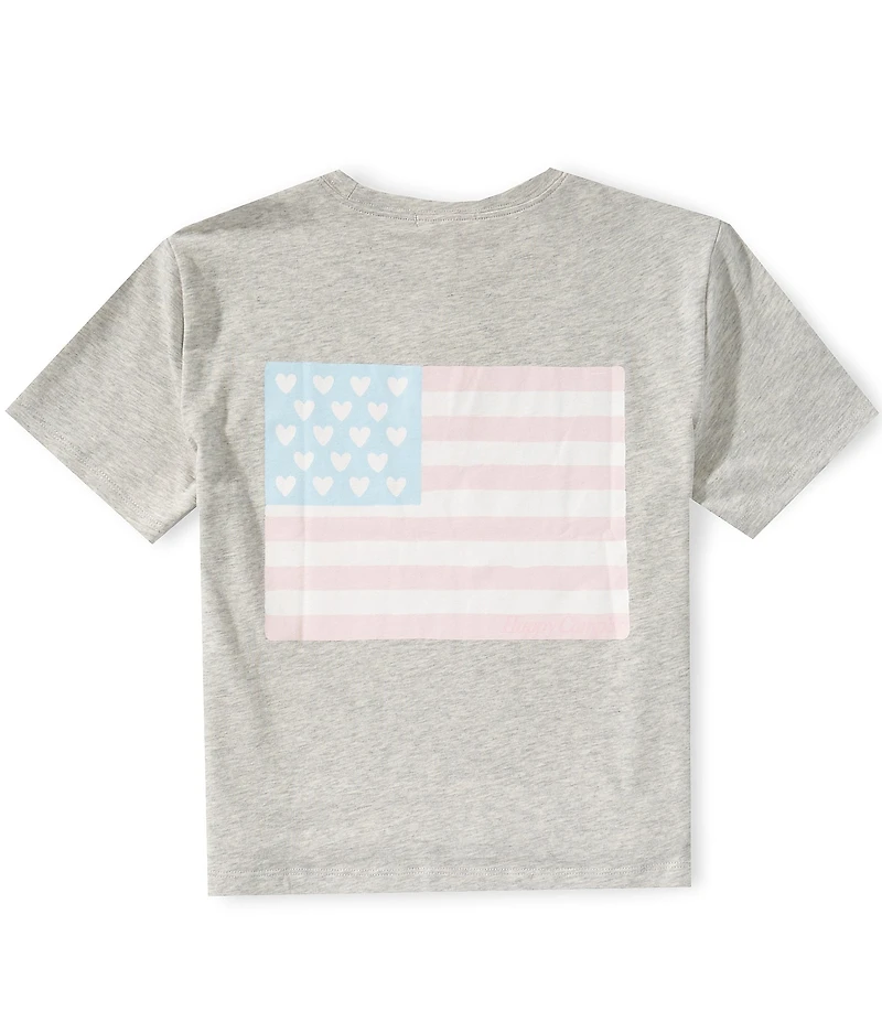 Happy Camp3r Big Girls Pink Flag Tee