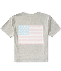 Happy Camp3r Big Girls Pink Flag Tee