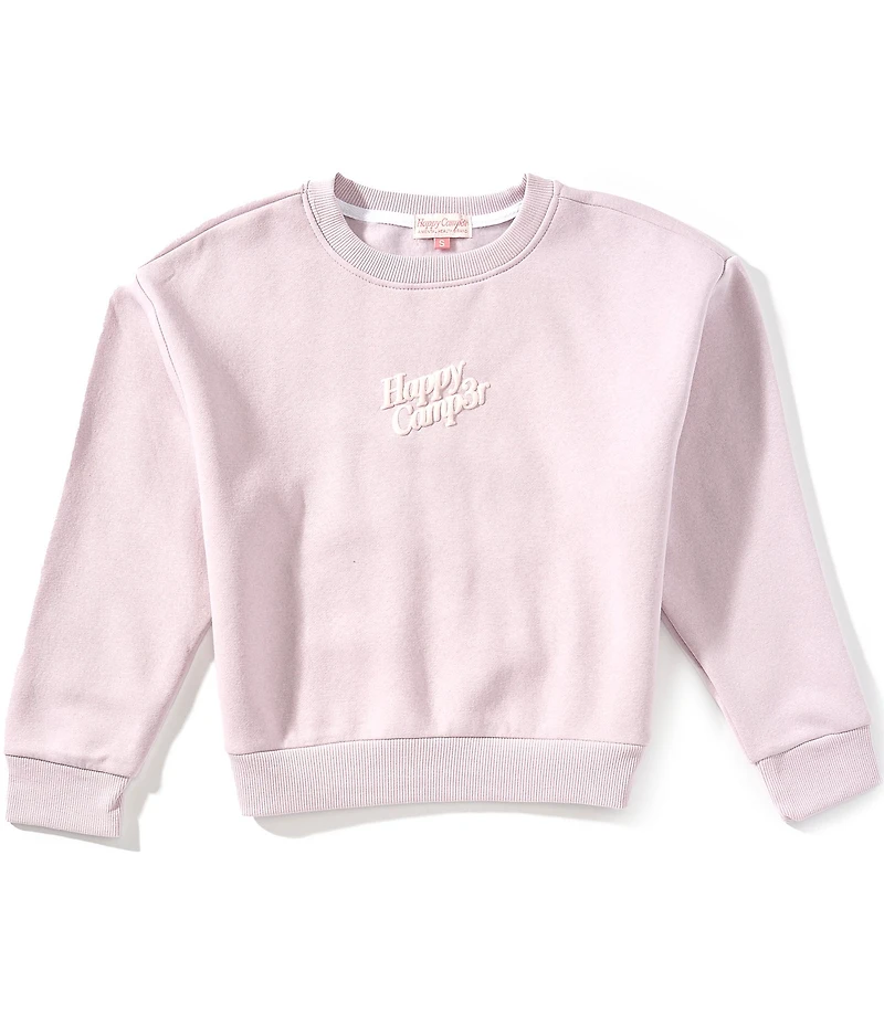 Happy Camp3r Big Girls Puff Series Crewneck