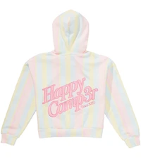 Happy Camp3r Big Girls Sherbet Stripes Applique Hoodie