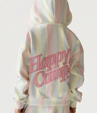 Happy Camp3r Big Girls Sherbet Stripes Applique Hoodie