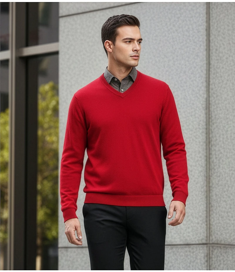 Hart Schaffner Marx Big & Tall Merino Wool V-Neck Sweater