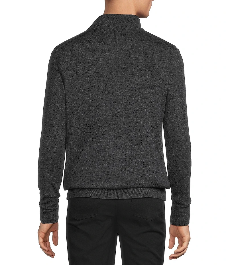 Hart Schaffner Marx Big & Tall Quarter Zip Merino Wool Sweater